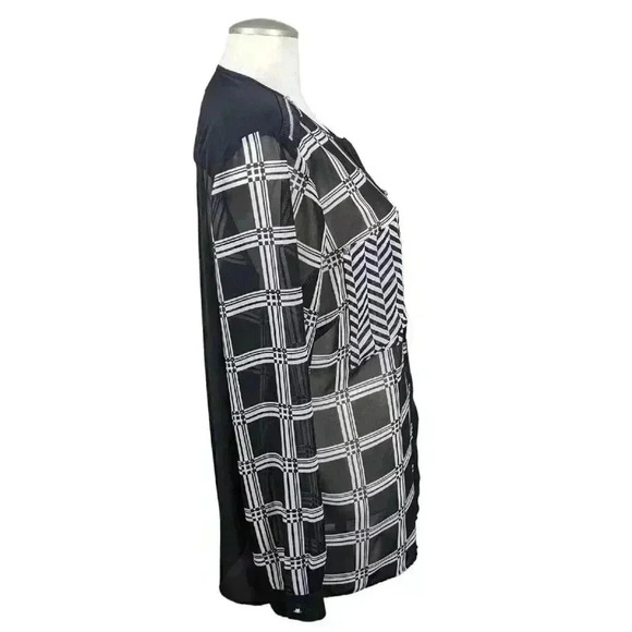 Joseph Ribkoff Button Up Blouse Womens Size 16 Sheer Blouse Zippers Long Sleeve - Picture 7 of 9